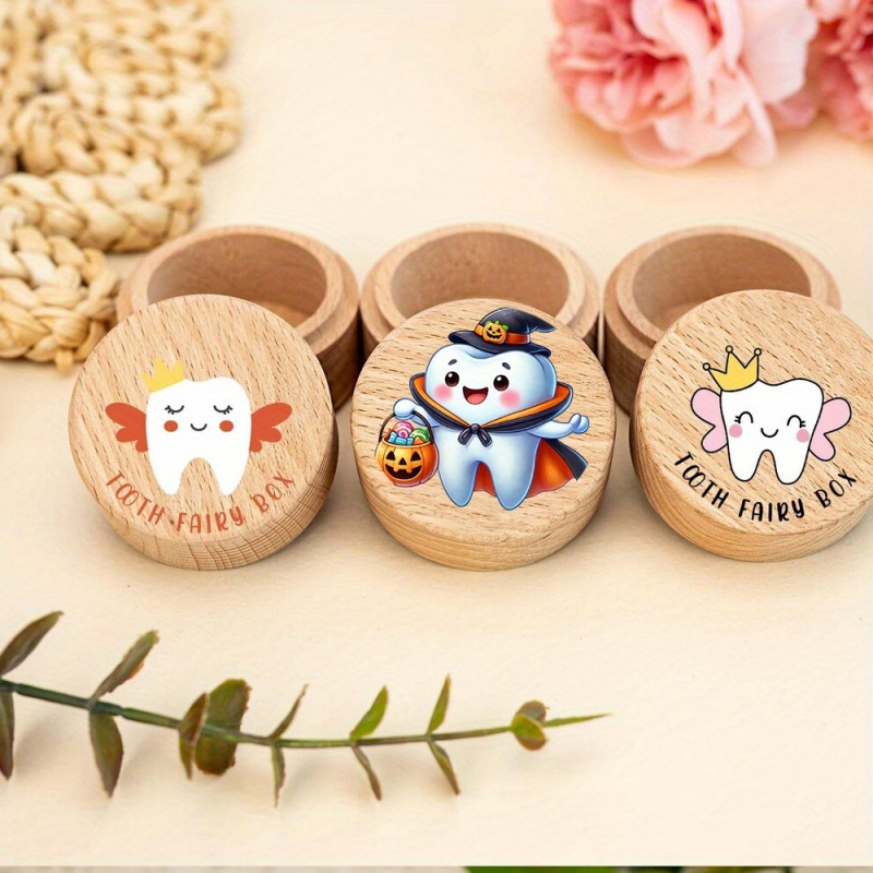 Baby Keepsake Box - 치아요정과 탯줄 보관함, 나무 원형 보관함,