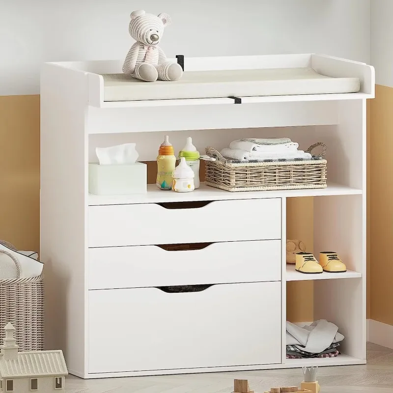 Baby Nursery Table - 현대적인 미니멀리스트 디자인의 MDF 화이트 아기