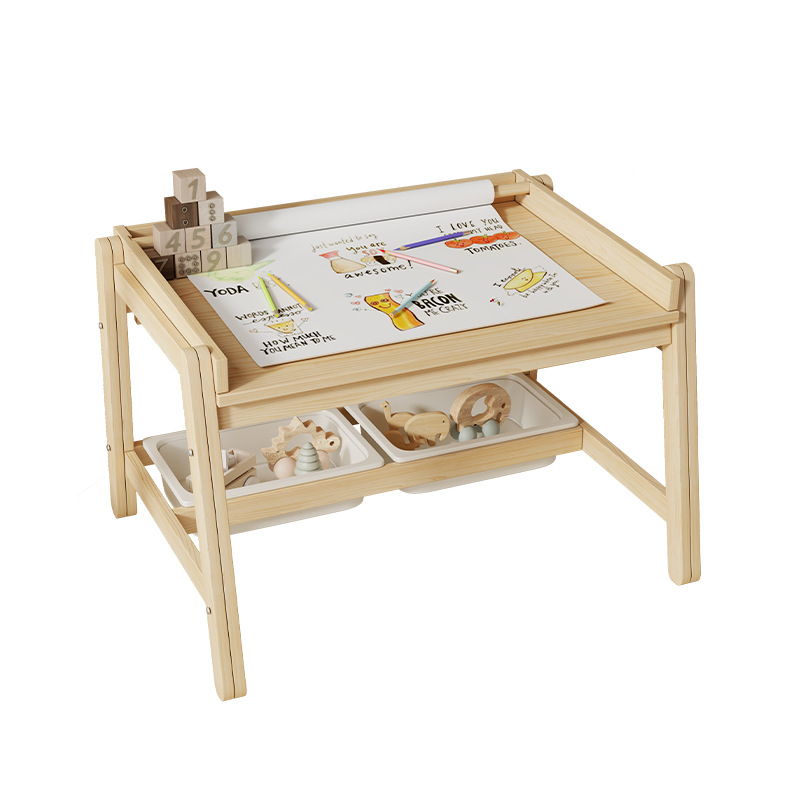 Baby Nursery Table - 원목 테이블과 의자, 직사각형 리프트형 및