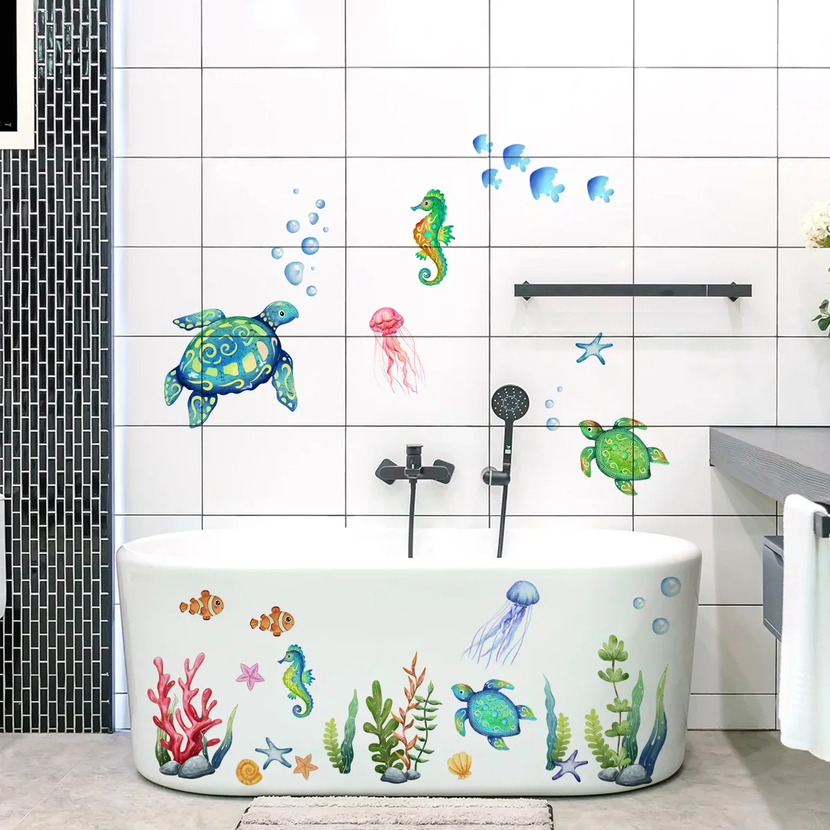 Baby Nursery Under The Sea - 바다 거북이 밑 바다 벽 데칼,