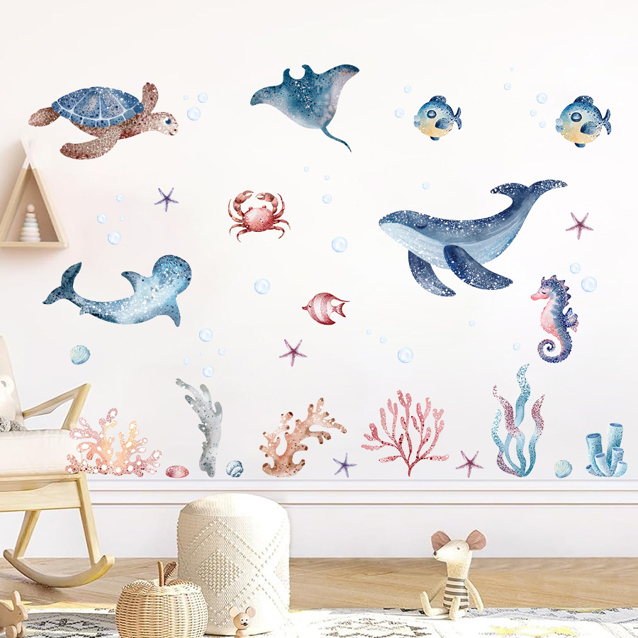 Baby Nursery Under The Sea - 멋진 바다 밑 세계 벽 스티커,