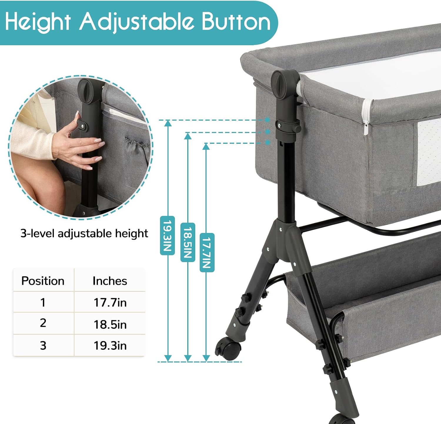 3 in 1 아기 침대, 침대 옆 침대, 조절 가능한  - Bassinet Bedside Sleeper 리뷰 및 가격