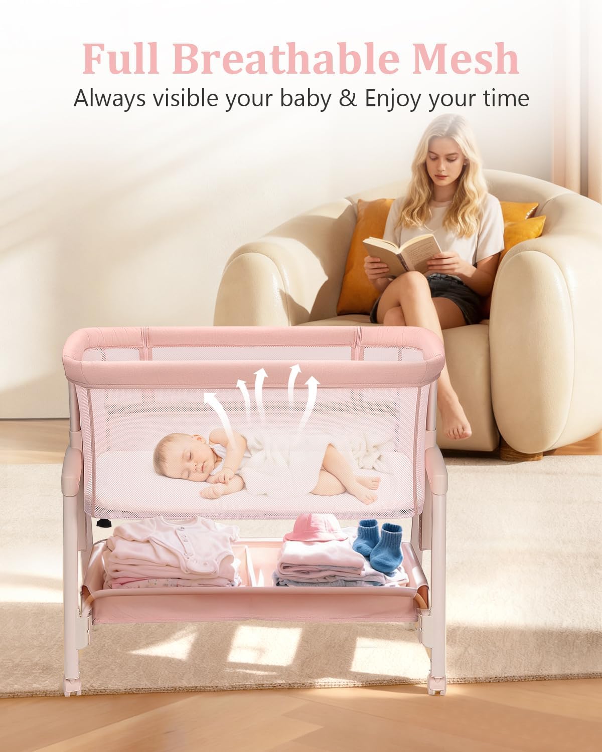 3 in 1 아기 침대 신생아 침대 옆 침대 휴대용 아 - Bassinet Bedside Sleeper 리뷰 및 가격