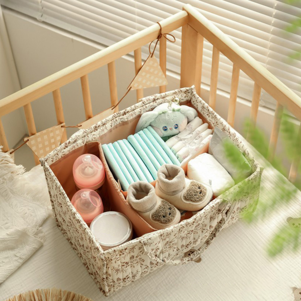 꽃무늬 보육용품 수납 바구니, 분리형 칸막이가 있는 기 - Baby Nursery Essentials 리뷰 및 가격