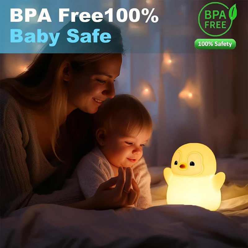 새로운 펭귄 야간 조명 실리콘 보육원 수면등 터치 컨트 - Baby Nursery Table 리뷰 및 가격