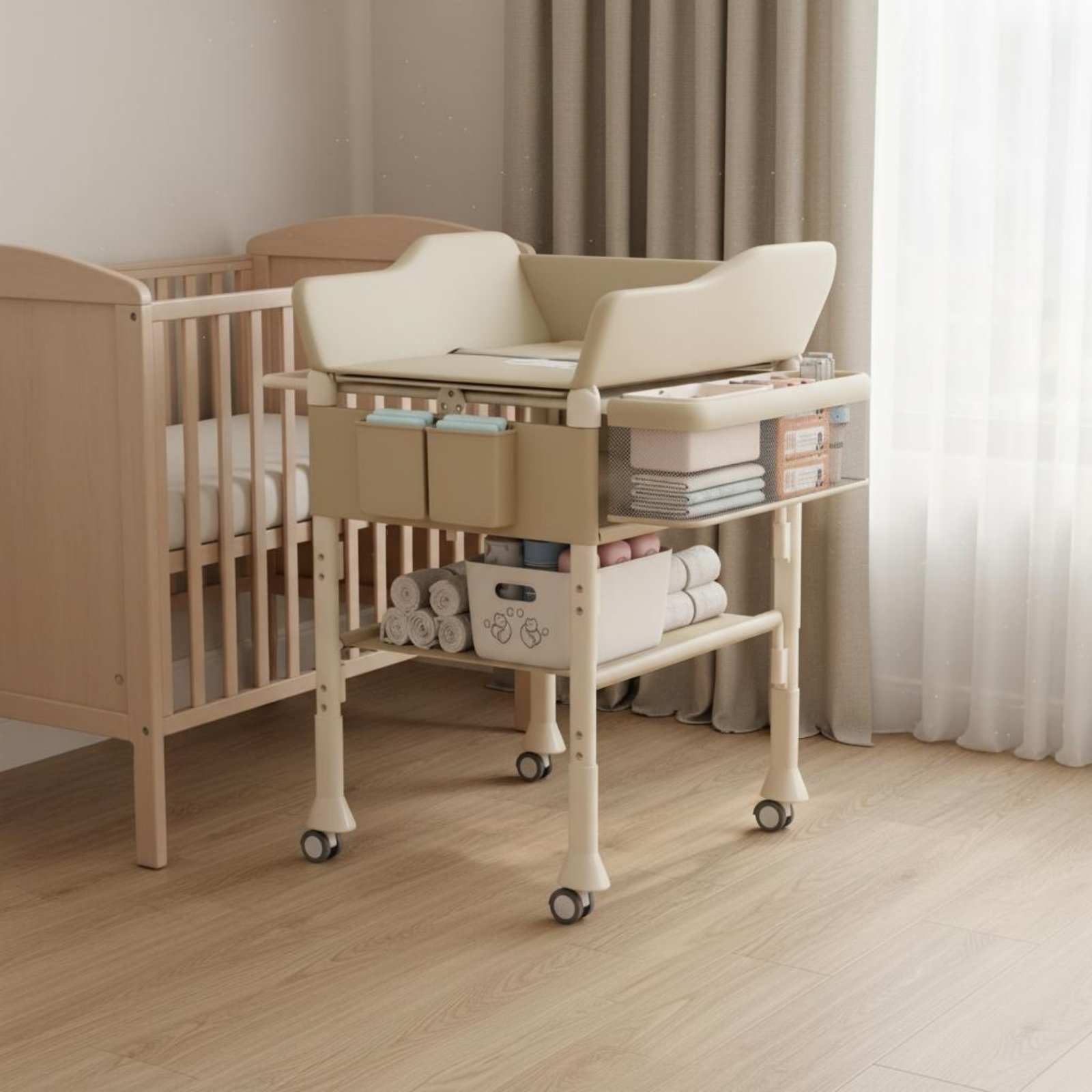 아기 목욕 및 기저귀 교환대 2 in 1 높이 조절 가 - Baby Nursery Table 리뷰 및 가격