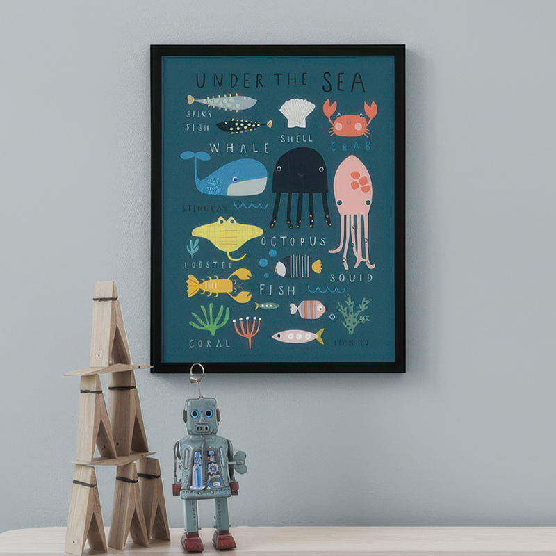 바다 아래의 세계 프린트, 농장 알파벳 그림, 어린이방 - Baby Nursery Under The Sea 리뷰 및 가격