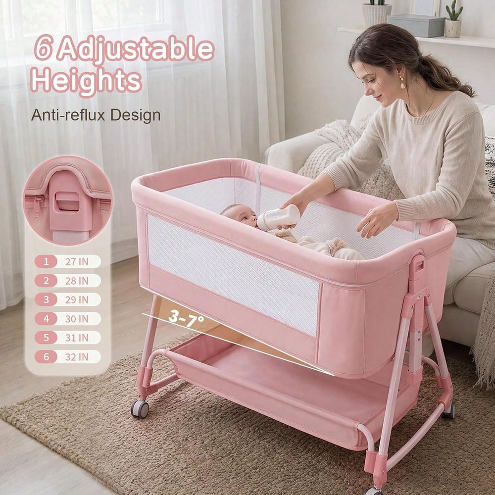 베이시넷, 3-in-1 아기 침대 겸용 침대, 바퀴 포 - Bassinet Bedside Sleeper 리뷰 및 가격