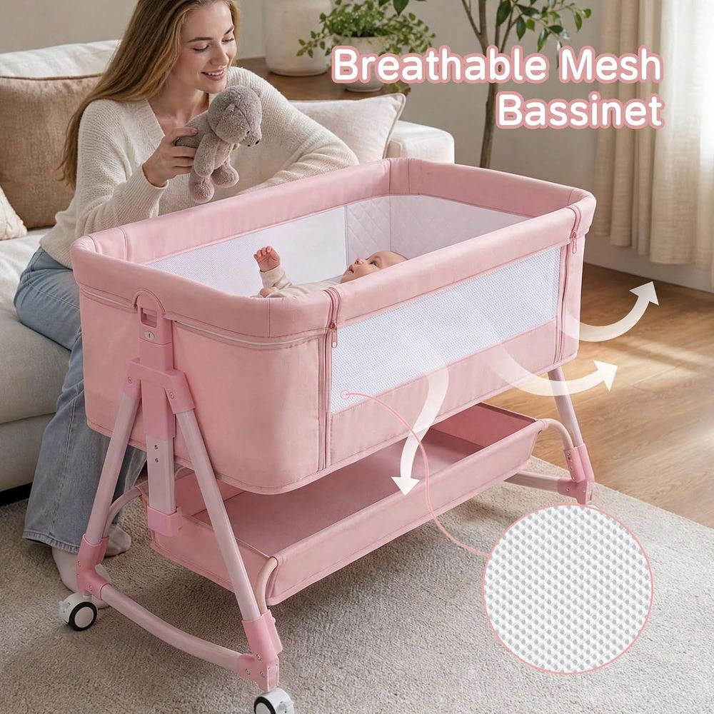 베이시넷, 3-in-1 아기 침대 겸용 침대, 바퀴 포 - Bassinet Bedside Sleeper 리뷰 및 가격