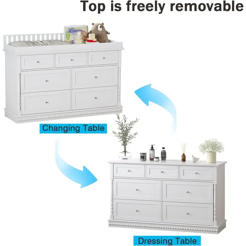 56.5인치 아기 서랍장(탈부착 가능한 기저귀 교환대  - Baby Nursery Table 리뷰 및 가격