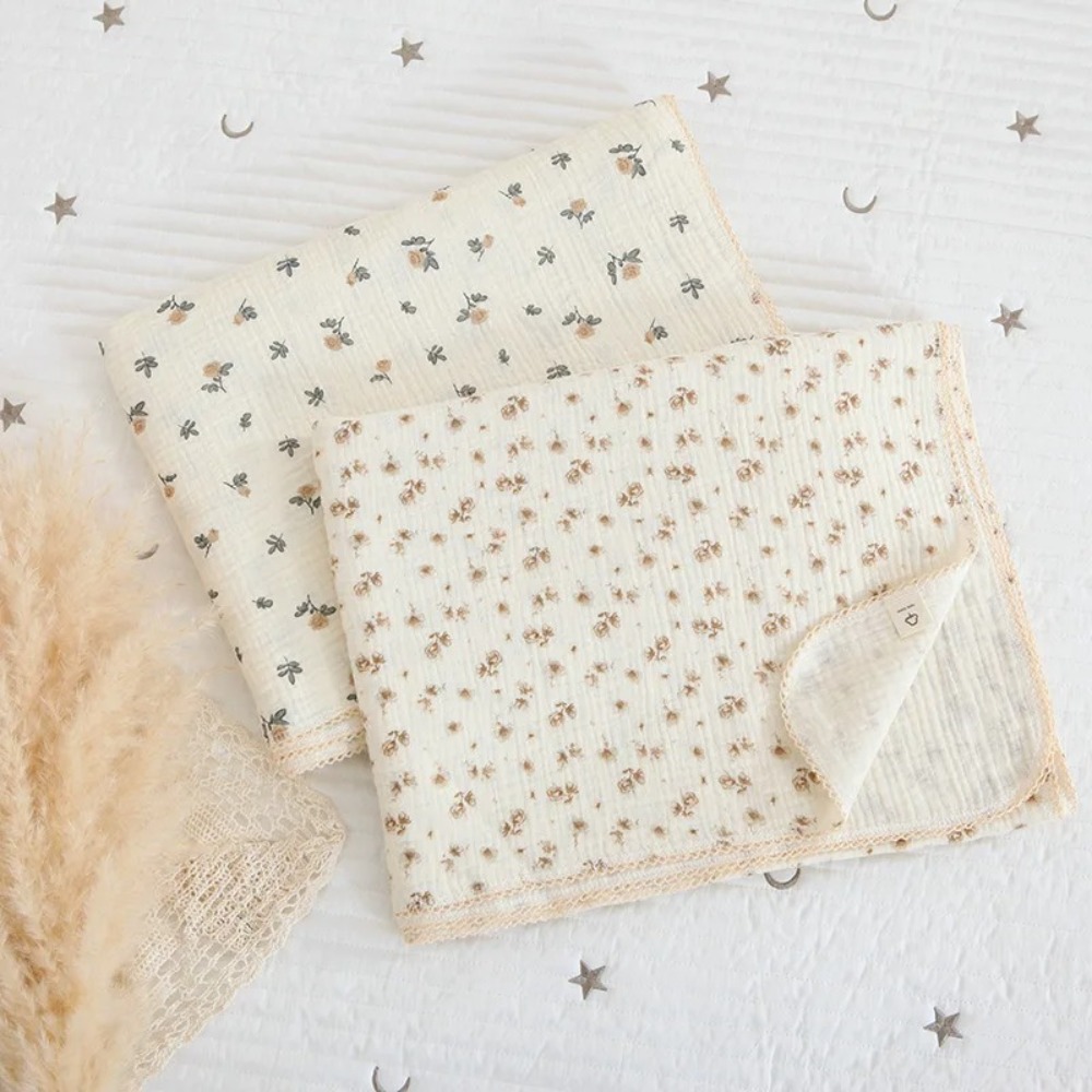 부드러운 꽃무늬 모슬린 아기 담요 면 2겹 아기 속싸개 - Swaddle Blanket Muslin 리뷰 및 가격