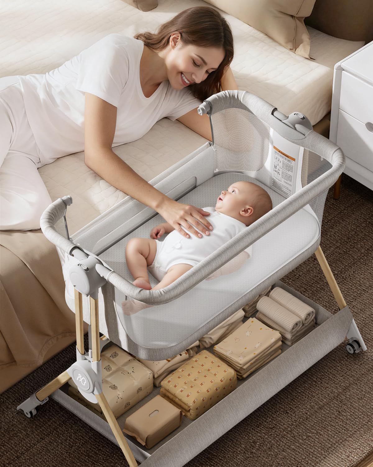 3 in 1 침대 옆 아기 침대 원터치 접이식 아기 침 - Bassinet Bedside Sleeper 리뷰 및 가격