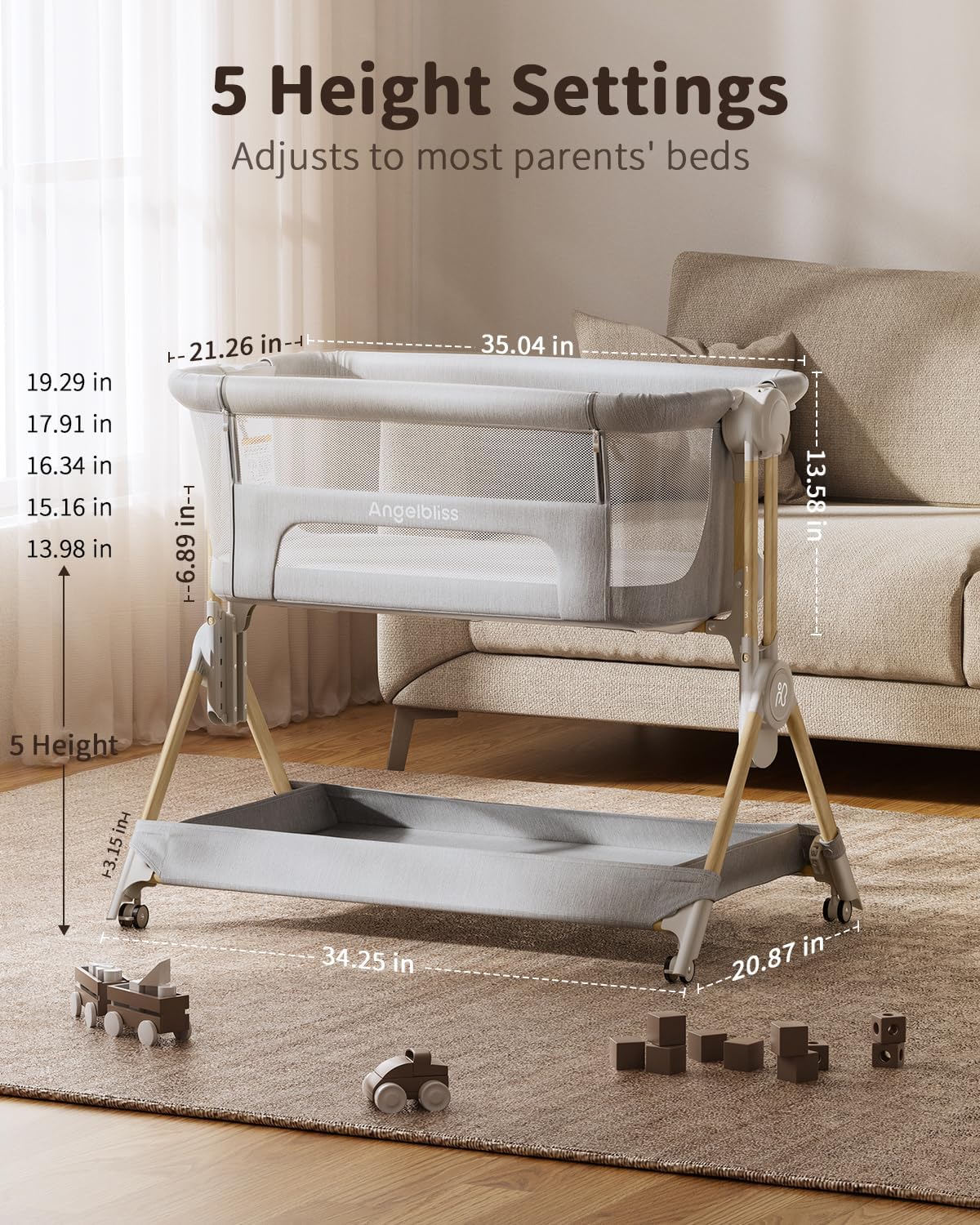 3 in 1 침대 옆 아기 침대 원터치 접이식 아기 침 - Bassinet Bedside Sleeper 리뷰 및 가격